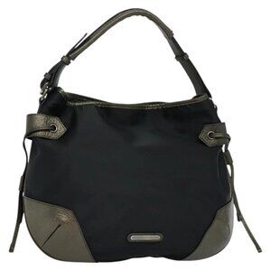 BURBERRY Shoulder Bag Nylon Black Auth BA3541